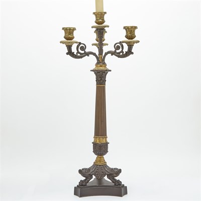 Lot 282 - Louis Philippe Style Parcel Gilt and Patinated-...