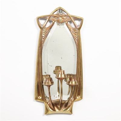 Lot 571 - Pair of Art Nouveau Brass and Copper...
