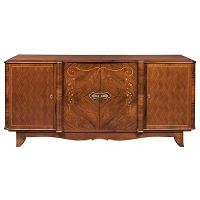Lot 598 - Art Deco Gilt-Metal Mounted Marquetry and...