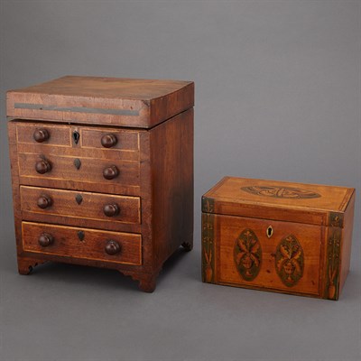 Lot 162 - George III Inlaid Satinwood Tea Caddy Height 4...
