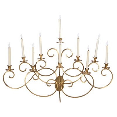 Lot 278 - Art Moderne Brass Ten-Light Sconce Height 27...