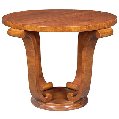 Lot 593 - Art Deco Style Walnut Low Table The circular...
