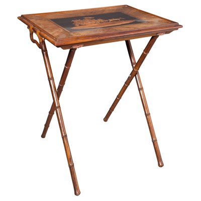 Lot 464 - Italian Marquetry Inlaid Walnut Folding Tray...