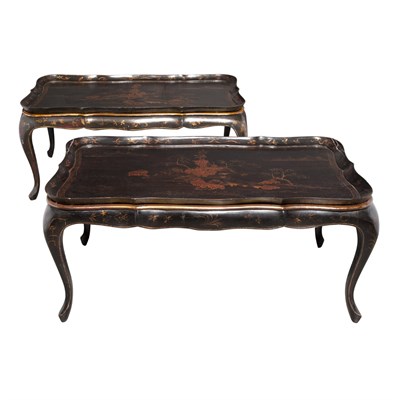 Lot 533 - Pair Regency Style Gilt Decorated Black...