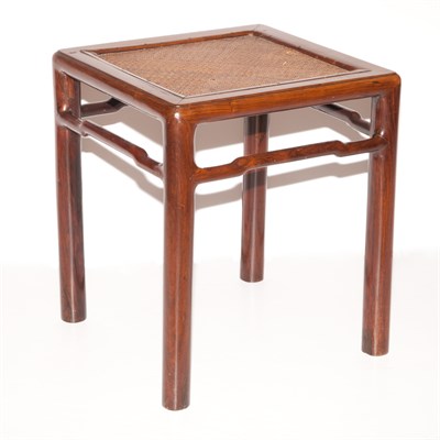 Lot 216 - Chinese Woven Seat Hardwood Stool Height 19...