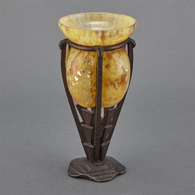 Lot 606 - Andre Delatte Art Deco Wrought Iron and...
