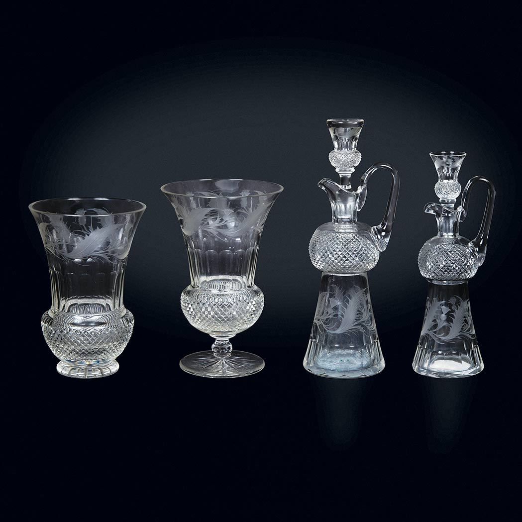 Lot 475 - Group of Cut Glass Articles Including ten...