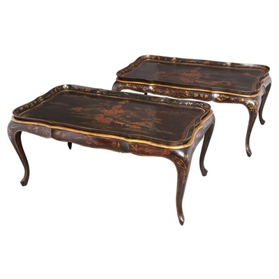 Lot 473 - Pair of Regency Style Gilt Decorated Black...