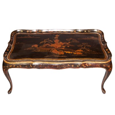 Lot 316 - Regency Style Gilt Decorated Black Painted...