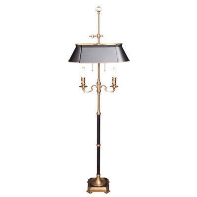 Lot 466 - Brass and Painted Metal Two-Light Floor Lamp...
