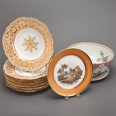 Lot 378 - Group of Porcelain Table Articles Including a...