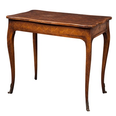 Lot 473 - Louis XV Style Parquetry Inlaid Walnut Side...