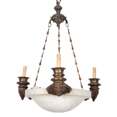 Lot 491 - Neoclassical Style Bronze, Metal and Alabaster...
