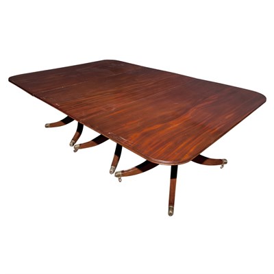 Lot 403 - Regency Style Mahogany Triple-Pedestal Dining...