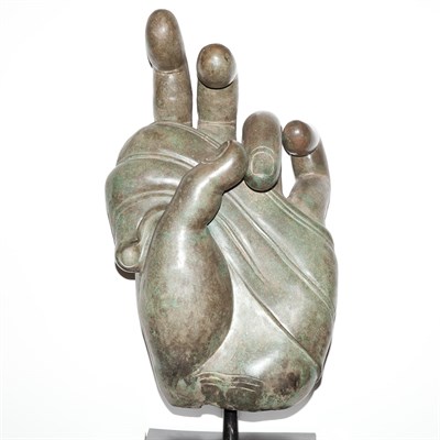 Lot 299 - Asian Bronze Hand of Buddha Height of bronze...