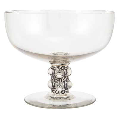 Lot 572 - R. Lalique Molded and Black Enameled Glass...