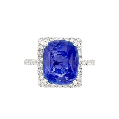 Lot 3372 - White Gold, Sapphire and Diamond Ring
