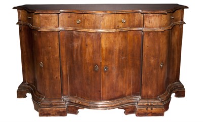 Lot 163 - Italian Walnut Credenza Height 38 1/2 inches,...
