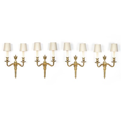 Lot 201 - Set of Four Louis XVI Style Gilt-Bronze...