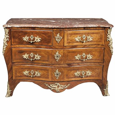 Lot 309 - Louis XV Tulipwood Parquetry Commode The...