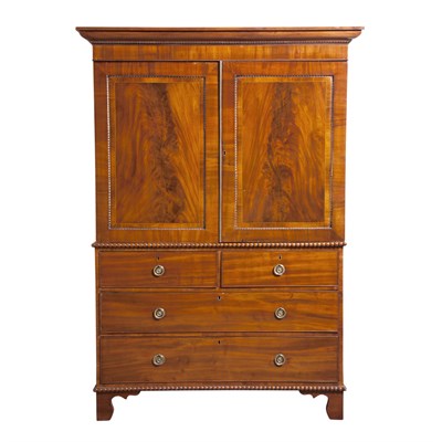 Lot 255 - George III Mahogany Linen Press Height 6 feet...