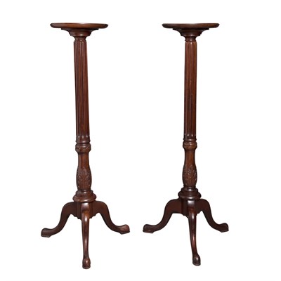 Lot 254 - Pair of George III Style Mahogany Stands...