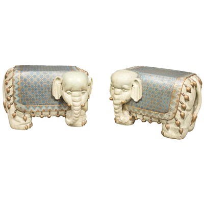 Lot 178 - Pair of Painted and Parcel Gilt End Tables...