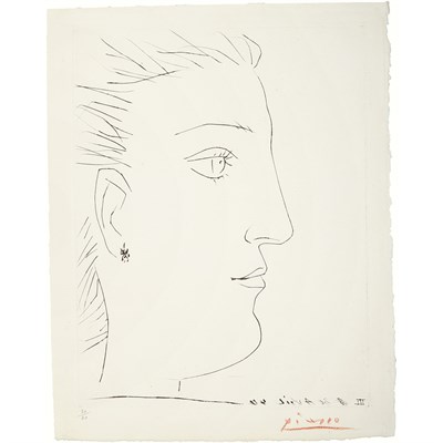 Lot 184 - Pablo Picasso PROFIL DE FEMME (B. 364)...