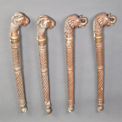 Lot 204 - Two Pairs of Indian Brass Maces 20th Century...