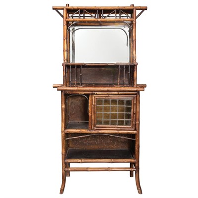 Lot 537 - Bamboo Lacquer Decorated Etagere Probably...