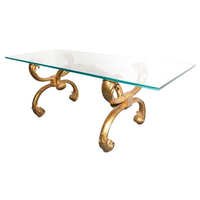Lot 156 - Art Deco Style Gold Painted Metal and Glass...
