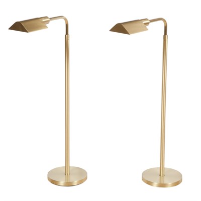 Lot 226 - Pair of Brass Floor Lamps