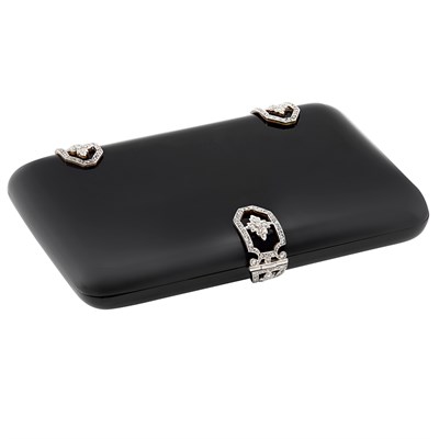 Lot 116 - Art Deco Black Onyx, Platinum and Diamond Case