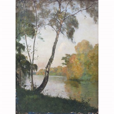 Lot 51 - Paul Lecomte French, 1842-1920 Riverbank...
