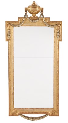 Lot 324 - Louis XVI Giltwood Pier Mirror The two-part...