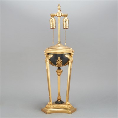 Lot 84 - Empire Style Gilt and Patinated-Metal Lamp...