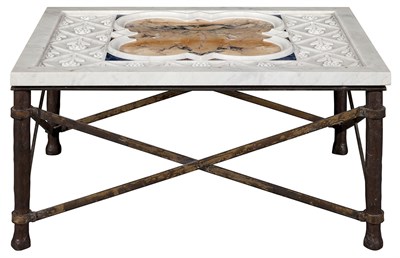 Lot 295 - Inlaid Marble and Bronze Low Table The...