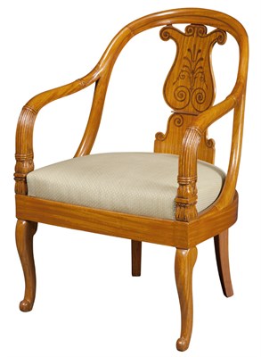 Lot 394 - Pair of Charles X Inlaid Bois Clair Armchairs...