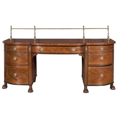 Lot 427 - Regency Brass Inlaid Mahogany and Part...