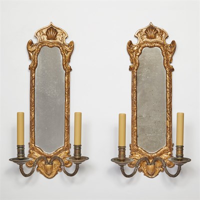 Lot 203 - Pair of George I Style Gilt-Gesso Wall Lights...