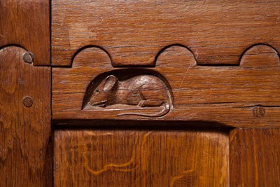 Lot 178 - Mouseman Oak Wardrobe Robert Thompson, Kilburn...