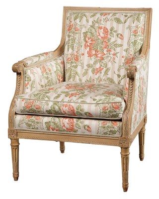 Lot 323 - Louis XVI Style Painted Bergere The padded...