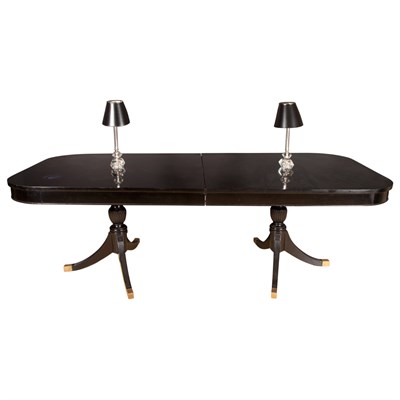 Lot 248 - Regency Style Black Lacquered Dining Table...