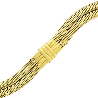 Lot 364 - Double Strand Gold 'Sliding Cover' Bracelet-Watch, Cartier, France, European Watch & Clock Co., Inc.