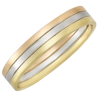 Lot 10 - Tricolor Gold Bangle Bracelet