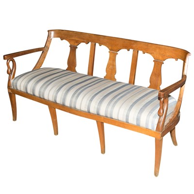 Lot 187 - Biedermeier Style Walnut Settee Length 63 inches.