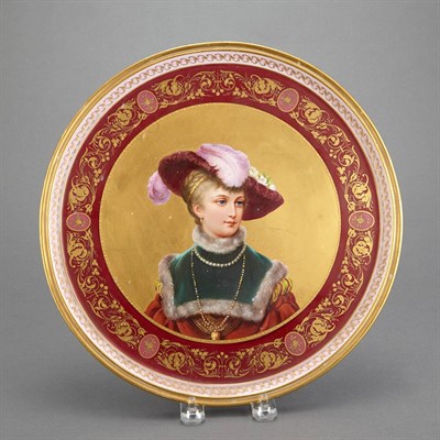 Lot 470 - Vienna Gilt and Painted Porcelain Portrait...