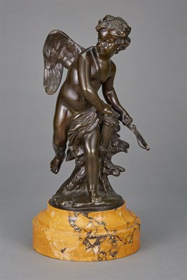 Lot 172 - Brown Patinated-Bronze Figure of Cupid Holding...