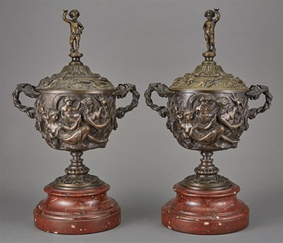 Lot 317 - Companion Pair of Bronze Bacchanalian...