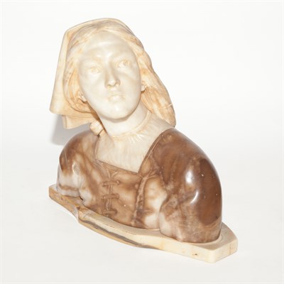 Lot 226 - Alabaster Bust of Joan of Arc and Pedestal...